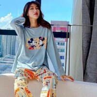 BỘ DÀI TAY MẶC NHÀ HỌA TIẾT CHUỘT MICKEY - NARYLEE