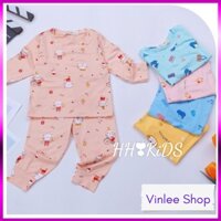 Bộ dài tay thun lạnh in hình ngộ nghĩnh cho bé yêu