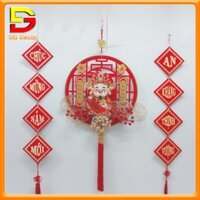 Bộ Dải Treo Thần Tài Lắc Đầu Kèm Bộ 2 Bộ Liễng Treo Câu Đối Tết Trang Trí Đón Năm Mới DC-469