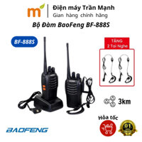 Bộ Đàm BaoFeng BF-888S Tặng Kèm 2 Tai Nghe Chuyên Dụng, Độ Nhạy Cao, Âm Thanh Chuẩn, Pin Trâu, Bắt Được 16 Kênh