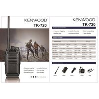 Bộ Đàm Kenwood TK-720 (Copy tần số tự động, Nhỏ Gọn, Hỗ trợ sạc Type-C, Loa to, Pin trâu) /TK720