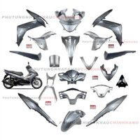 Bộ dàn áo Air Blade 125 2014 màu Xám Bạc 3D Từ Tính, Bộ vỏ nhựa màu AB 125 2013 2015 2016
