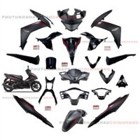 Bộ dàn áo Air Blade 125 2015 màu Đen Nhám phiên bản Đặc Biệt, Bộ vỏ nhựa màu AB 125 2013 2014 2016