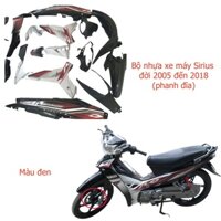 Bộ dàn áo dành cho xe SIRIUS đời 2005 đến 2018 màu ĐEN phanh ĐĨA , nhựa nguyên sinh ABS cao cấp