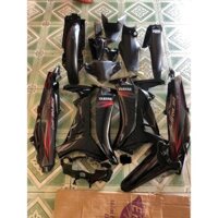 Bộ dàn áo sirius 50cc/ 110 xăng cơ màu đen, dán sẵn tem. hàng 1/1 nhựa nguyên sinh.
