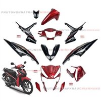 Bộ dàn áo Wave RSX 110 2015 màu Đỏ Đen Phanh đĩa Vành nan hoa Vành đúc (11 món), Bộ nhựa màu Wave Rsx 110 2016 2017 2018 2019