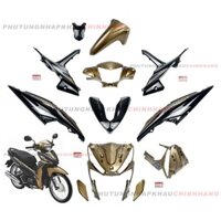 Bộ dàn áo Wave RSX 110 2015 màu Vàng Đồng Đen Vành nan hoa Phanh cơ (11 món), Bộ nhựa màu Wave Rsx 110 Thắng đùm 2016 2017 2018 2019