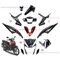 Bộ dàn áo Wave RSX 110 2015 màu Đen Đỏ Vành nan hoa Vành đúc Phanh đĩa (11 món), Bộ nhựa màu Wave Rsx 110 2016 2017 2018 2019
