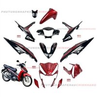 Bộ dàn áo Wave RSX 110 2016 màu Đỏ Đen Vành nan hoa Phanh cơ (11 món), Bộ nhựa màu Wave Rsx 110 Bánh căm 2015 2017 2018 2019