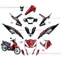 Bộ dàn áo Wave RSX 110 2016 màu Đỏ Đen Phanh đĩa Vành nan hoa (11 món), Bộ nhựa màu Wave Rsx 110 2015 2017 2018 2019