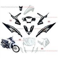 Bộ dàn áo Wave RSX 110 2016 màu Trắng Đen Phanh đĩa Vành nan hoa (11 món), Bộ nhựa màu Wave Rsx 110 2015 2017 2018 2019