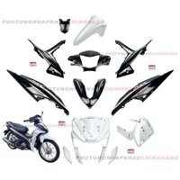 Bộ dàn áo Wave RSX 110 2016 màu Trắng Đen Vành nan hoa Phanh cơ (11 món), Bộ nhựa màu Wave Rsx 110 Thắng đùm 2015 2017 2018 2019