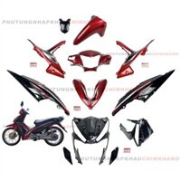 Bộ dàn áo Wave RSX 110 2017 màu Đỏ Đen Phanh đĩa Vành nan hoa (11 món), Bộ nhựa màu Wave Rsx 110 2015 2016 2018 2019