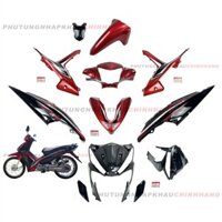 Bộ dàn áo Wave RSX 110 2017 màu Đỏ Đen Vành nan hoa Phanh cơ (11 món), Bộ nhựa màu Wave Rsx 110 Thắng đùm 2015 2016 2018 2019