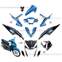 Bộ dàn áo Wave RSX 110 2017 màu Xanh Dương Đen Vành nan hoa Phanh cơ (11 món), Bộ nhựa màu Wave Rsx 110 Thắng đùm 2015 2016 2018 2019