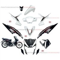 Bộ dàn áo Wave RSX 110 2017 màu Trắng Đen Phanh đĩa Vành nan hoa (11 món), Bộ nhựa màu Wave Rsx 110 2015 2016 2018 2019