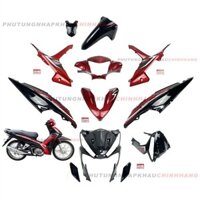 Bộ dàn áo Wave RSX 110 2018 2019 màu Đỏ Đen Vành nan hoa Phanh cơ (11 món), Bộ nhựa màu Wave Rsx 110 Bánh căm 2015 2016 2017