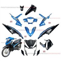 Bộ dàn áo Wave RSX 110 2018 2019 màu Xanh Dương Đen Vành nan hoa Phanh cơ (11 món), Bộ nhựa màu Wave Rsx 110 Phanh đùm 2015 2016 2017
