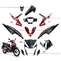 Bộ dàn áo Wave RSX 110 2018 2019 màu Đỏ Đen 3D Vành đúc Phanh đĩa (11 món), Bộ nhựa màu Wave Rsx 110 2015 2016 2017