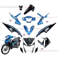 Bộ dàn áo Wave RSX 110 2018 2019 màu Xanh Dương Đen Phanh đĩa Vành nan hoa (11 món), Bộ nhựa màu Wave Rsx 110 2015 2016 2017