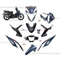 Bộ dàn áo Wave RSX 110 2020 màu Xanh Lam Xám Đen Vành Đúc (9 món), Bộ áo nhựa màu Wave Rsx 110 Phanh đĩa 2021 2022 2023