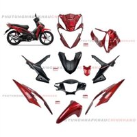 Bộ dàn áo Wave RSX 110 2020 màu Đỏ Đen Vành Đúc (9 món), Bộ áo nhựa màu Wave Rsx 110 Bánh mâm Phanh đĩa 2021 2022 2023