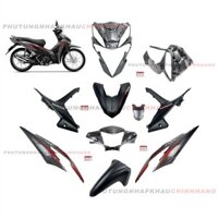 Bộ dàn áo Wave RSX 110 2020 màu Xám Đen Vành Nan Hoa Phanh Cơ (9 món), Bộ áo nhựa màu Wave Rsx 110 Thắng đùm 2021 2022 2023