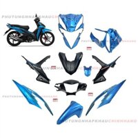Bộ dàn áo Wave RSX 110 2020 màu Xanh Dương Đen Vành Đúc (9 món), Bộ áo nhựa màu Wave Rsx 110 Bánh mâm Phanh đĩa 2021 2022 2023