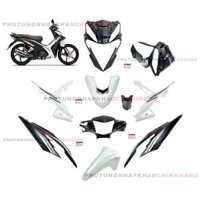 Bộ dàn áo Wave RSX 110 2021 2022 màu Trắng Đen Vành Đúc (9 món), Bộ áo nhựa màu Wave Rsx 110 Phanh đĩa 2020 2023