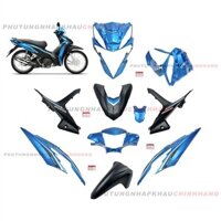 Bộ dàn áo Wave RSX 110 2021 2022 màu Xanh Dương Đen Vành Nan Hoa Phanh Cơ (9 món), Bộ áo nhựa màu Wave Rsx 110 Thắng đùm 2020 2023