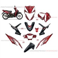 Bộ dàn áo Wave RSX 110 2021 2022 màu Đỏ Đen Phanh Đĩa Vành Nan Hoa (9 món), Bộ áo nhựa màu Wave Rsx 110 Thắng đĩa 2020 2023