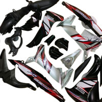 Bộ dàn áo xe Jupiter MX màu  ĐEN BẠC ( TẶNG TEM ) - nhựa trắng LOẠI  ĐẸP