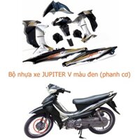 Bộ dàn áo xe Jupiter V Loại phanh CƠ, nhựa ABS nguyên sinh cao cấp Màu Đen