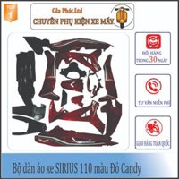 Bộ dàn áo xe máy - vỏ nhựa xe SIRIUS đời 2005 đến 2018  màu Đỏ Candy