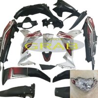 Bộ dàn áo xe SIRIUS màu Đen - nhựa nguyên sinh ABS - Dàn mủ màu đen xe máy Sirius - SPG-DGSi-đen