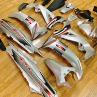 Bộ dàn áo xe Sirius  - sirius RC màu BẠC -nhựa trắng ABS LOẠI 1