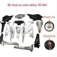 Bộ dàn áo xe Wave RS - wave alpha - wave s100 phanh cơ - khóa tròn- Nhựa nguyên sinh ABS màu Bạc A1111