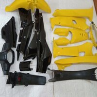 Bộ dàn áo xe Wave Thái, Wave ZX, WAVE anpha - wave 110 đời 2002-2006, Nhựa nguyên sinh ABS màu Vàng sườn Đen
