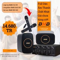 Bộ Dàn Karaoke Gia Đình Chuẩn Nhật, Amply BMB DAH 100 + 2 Loa CSJ 05 + Micro WH-210 – Giá Cực Hời