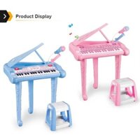 Bộ đàn piano 12 chức năng có thu âm kèm ghế ngồi, micro, cáp nối mp3 màu hồng