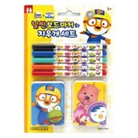 Bộ đánh dấu và tẩy bảng mỏng BNC Pororo Màu sắc hỗn hợp 1 bộ