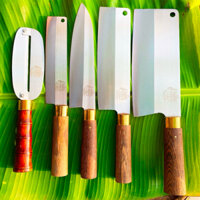 Bộ Dao 5 Món Chất Liệu Thép Trắng Không Han Gỉ Sắc Bén, Bộ Dao 5 Món Ngân Ngoan Ngoãn 92 Tin Dùng