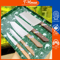 Bộ dao 5 món Thái Lan KIWI cán gỗ, Dao Thái Lan hàng nhập khẩu sắc bén LOẠI 1