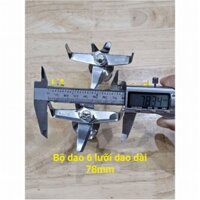 Bộ dao 6 lưỡi chữ U lưỡi dao dài 79mm dùng cho cối máy xay sinh tố công nghiệp 2 lít đánh đá