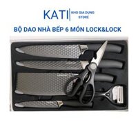 Bộ Dao 6 Món Chống Dính LocknLock Bằng Thép Không Gỉ, Bộ Dao Nhà Bếp Đa Năng CKK103S6