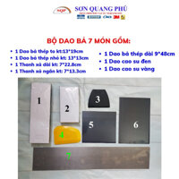 Bộ dao bả trét matit 7 món hàng y hình, dao trét matit các loại, dao bả vàng, Kẹp nhám xả matit SHOP SONQUANGPHU8856