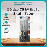 Bộ Dao Bếp Inox 3 Món CS Favor Cuisine Cán Đen 004576 - Tây Tây Shop