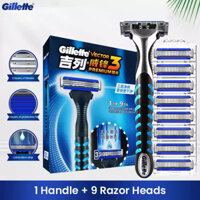 Bộ Dao Cạo Cao Cấp Gillette Vector 3 1 Tay Cầm 9 Lưỡi Dao Cạo Râu Sắc Nét Và Bền Đẹp Cho Nam