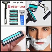 Bộ Dao Cạo Râu 36 Món Thay Thế Tặng Kèm Cán Và Kem Sale LAM-TXTZ