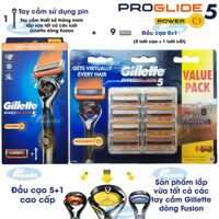 Bộ dao cạo râu 5 lưỡi Gillette Proglide5 Power (1 tay cầm sử dụng pin và 9 đầu cạo 5+1)